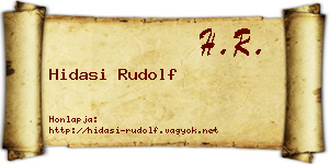 Hidasi Rudolf névjegykártya